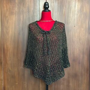 Hand-made Crocheted Glitter Poncho